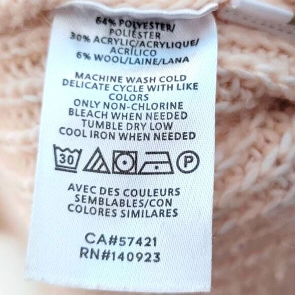 Loft Women's Knit Sweater Size XS Light Pink Salmon Colored Oversized - Picture 8 of 8